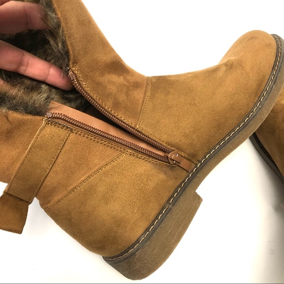 AMANDA BLUE faux suede bow back windsor boots zip side size 10/41 - Picture 8 of 15